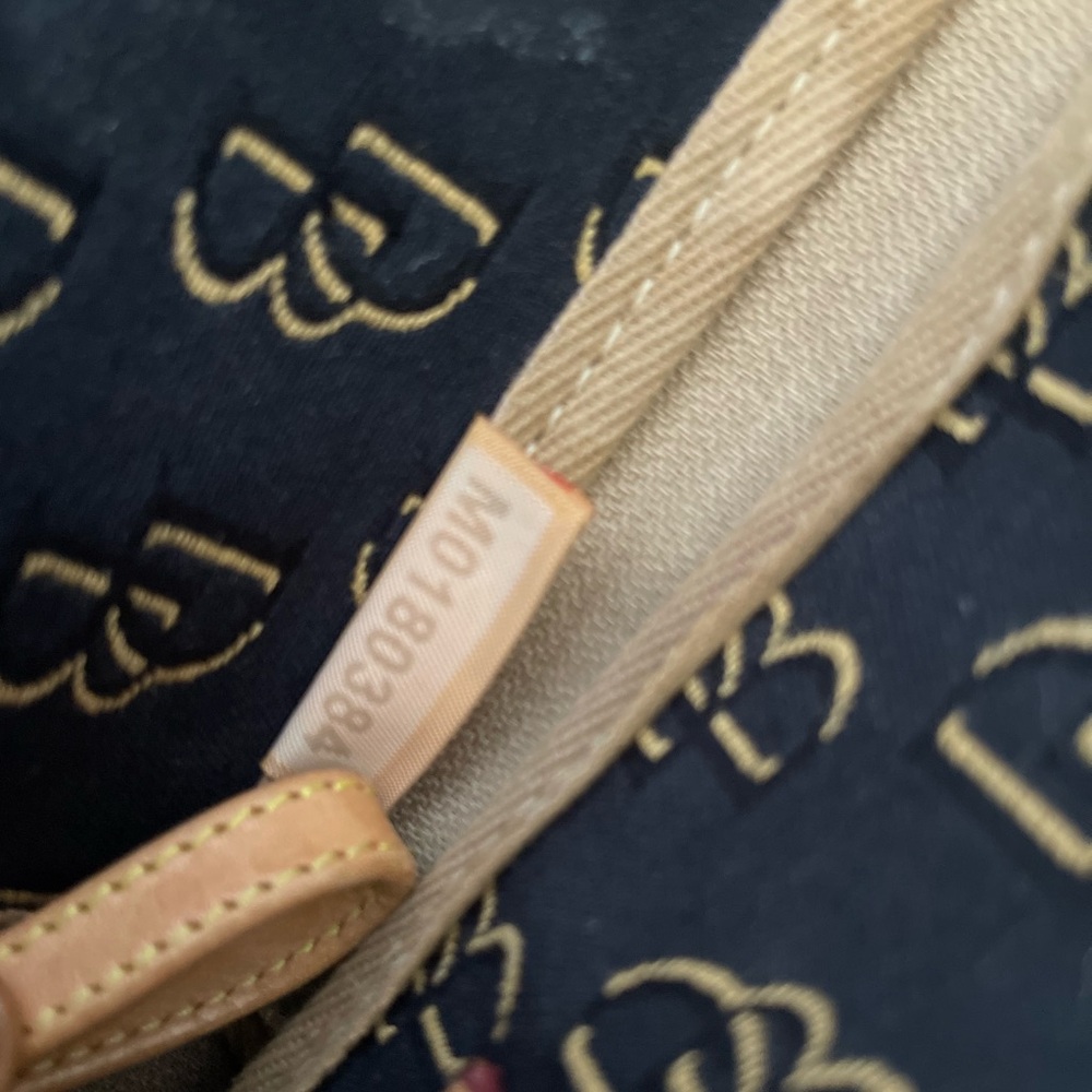 Dooney & Bourke Blue Monogram Tote with Brown Leather Trim - Picture 8 of 13